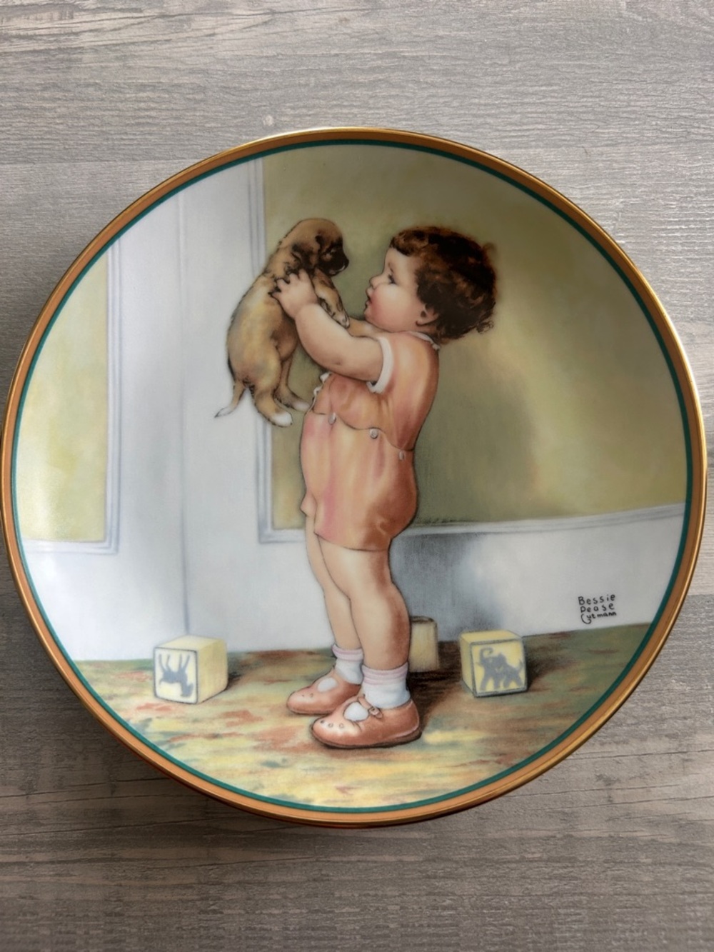 Bessie Pease Gutmann "Mine" Collector Plate — A Child's Best Friend Series #7